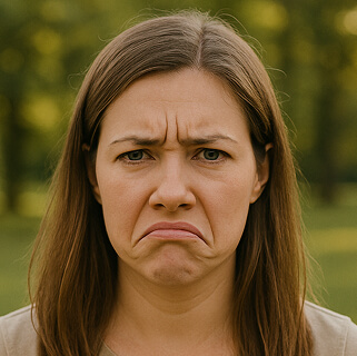 Wife or girlfriend making a face