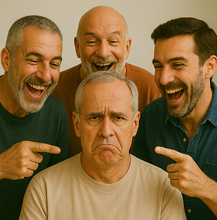 Friends making jokes