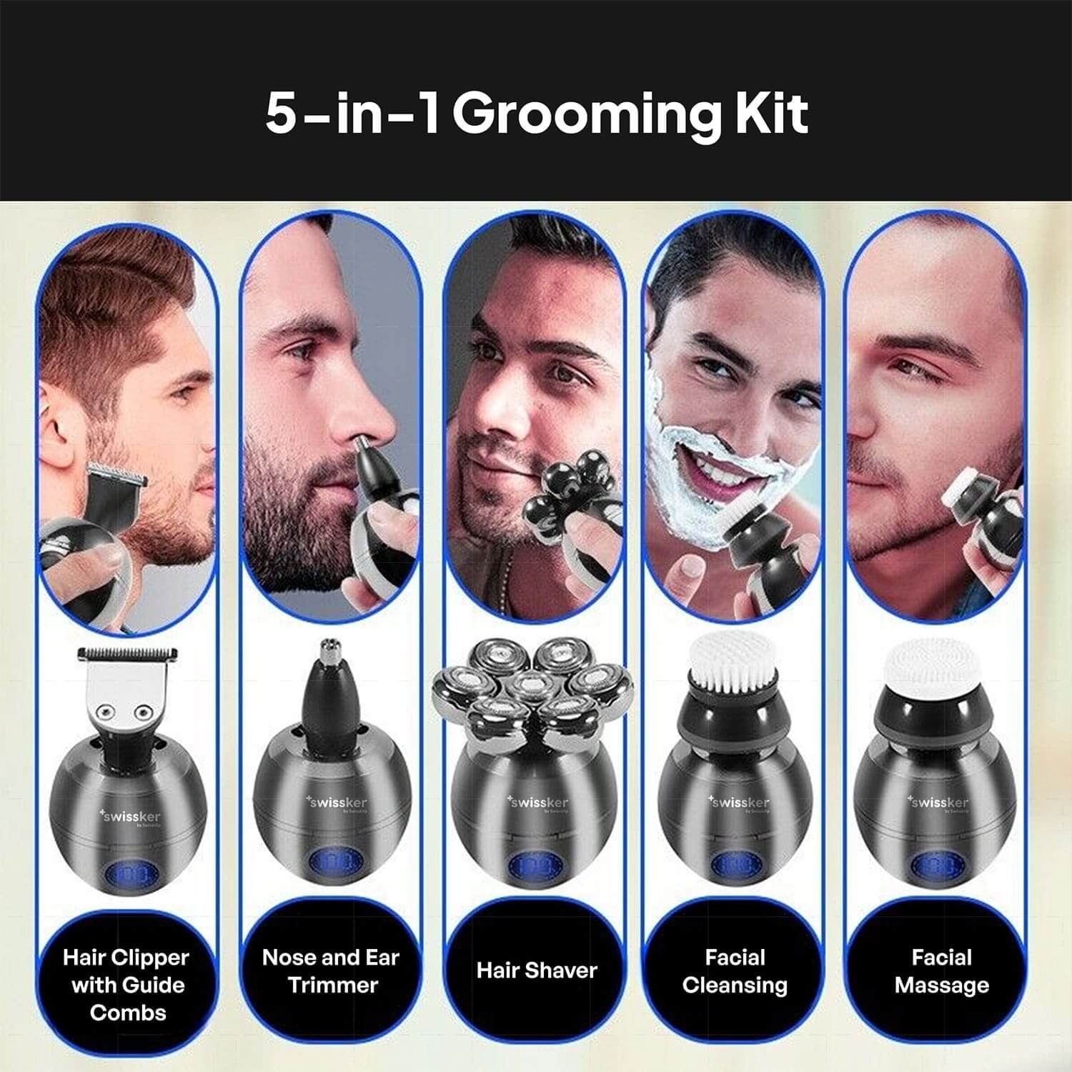 SK7 Pro – 5-in-1 Hair & Beard Shaver - Image 4