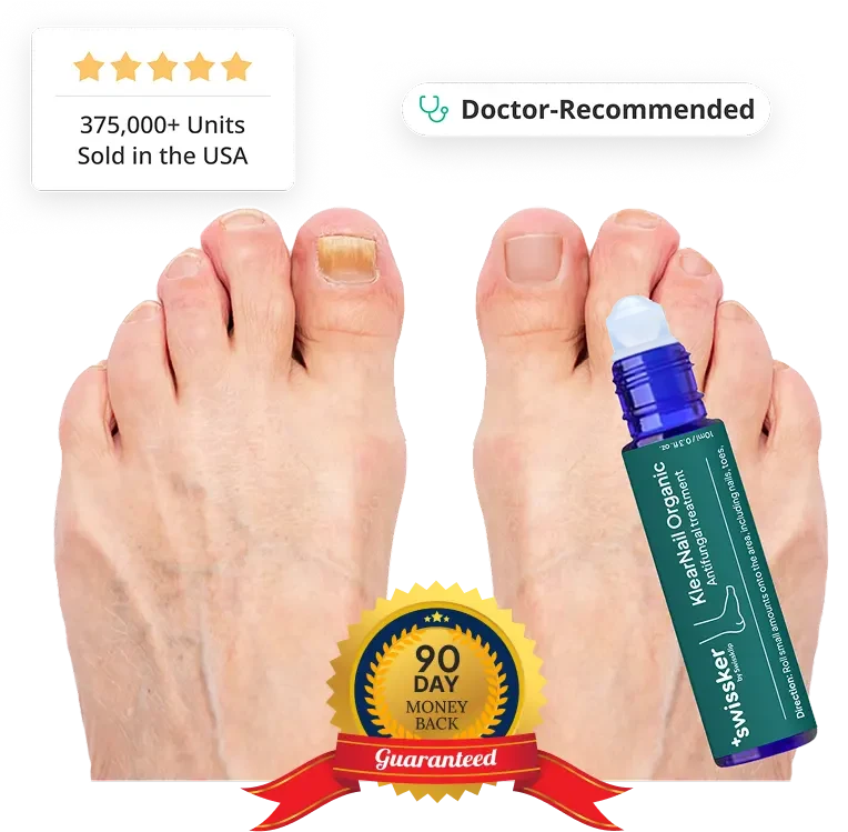 Feet with product
