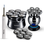 1x Swissker SK8 Pro X Head Shaver + 1x Replaceable Shaving Head + 1x Digital Ear Wax Cleaner